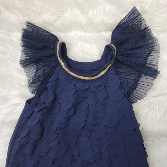 CAT AND JILL GIRLS NAVY RUFFLE SLEEVELESS DRESS SIZE SMALL 6/6X LINED - Picture 2 of 7